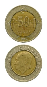 Türkiye (Turkey) 50 Kuruş Nice World Coin! 🇹🇷 Free Shipping!!! 🚀 - Picture 1 of 6