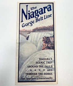 Niagara Falls Gorge Belt Line Intl RR Tren Años 1910 Folleto Turístico Mapa Plegable - Imagen 1 de 3