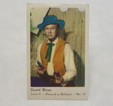 David Brian - Dutch Gum Serie C Card - # 19 Printed In Holland - 1960s
