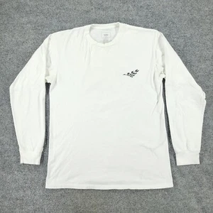 Camisa Vans Para Hombre Mediana Blanca Psicodélica Fuera de la Pared Gráfica Camiseta Manga Larga - Imagen 1 de 14