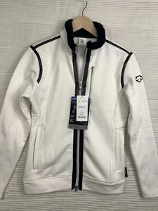 DESCENTE Womens Taylor? Power Stretch Polartec White Zip Up Jacket Size 8 - Picture 1 of 14