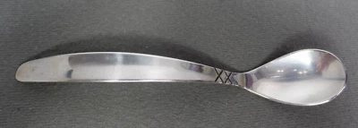 Cucharón de mostaza de plata esterlina Harlequin de Allan Adler original 5 1/4" para servir Foto 1 de 4