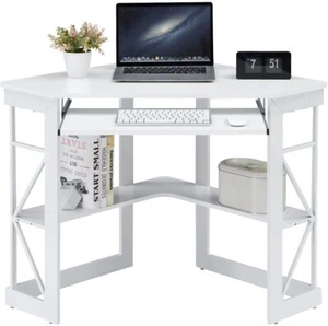 Triangle Corner Computer Desk Small Spaces Home Office Desk Laptop Work Table - Picture 1 of 73