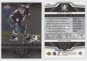 2005-06 Upper Deck Black Diamond Rookie Gems Corey Perry #196 Rookie RC