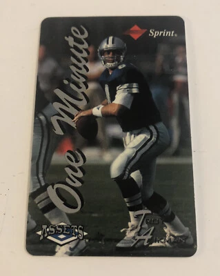 1994 Assets Troy Aikman Sprint Phone Card, Dallas Cowboys UNUSED - Image 1 of 2