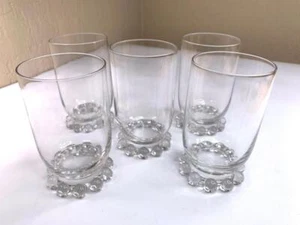 "Vasos de patas de vidrio Candlewick 5 vintage imperiales de mediados de siglo 4 5/8" - Imagen 1 de 7