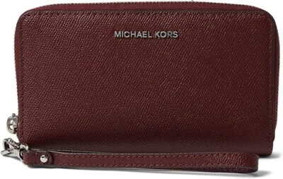 Michael Kors Jet Set Large Flat Multi Function Phone Case Merlot One Size - Image 1 of 3