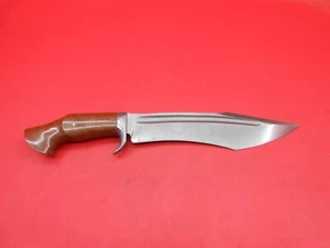 Coltello Sam Lurquin Style Custom Made Wootz Acciaio Manico Micarta con Fodero S34 - Foto 1 di 12