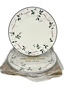 HOLIDAY SPLENDOR Platos de Cena Bone China Y1025 Christopher Stuart Juego de Colección ~ 4 NUEVO - Imagen 1 de 5