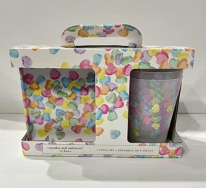8 pc. Valentine Conversation Hearts Melamine Appetizer Plates 6” & Cups Set NEW! - Picture 1 of 11