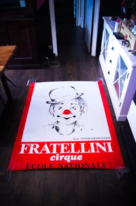 Póster original francés grande de payasos de circo de Fratellini años 80 - Imagen 1 de 8