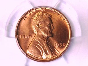 1950 P Lincoln Wheat Cent Penny PCGS MS 66 RD 41074438 - Picture 1 of 3