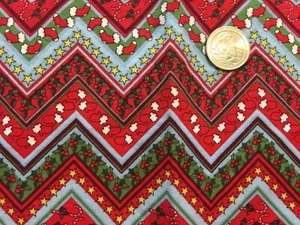Cotton Quilting Zig Zag Christmas Fabric Stockings Poinsettias Hobby Lobby BTHY - Picture 1 of 4