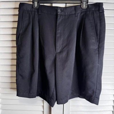 PANTALONES CORTOS PLISADOS INFORMALES DE GOLF PERRY ELLIS AMERICA PARA HOMBRE NEGROS TALLA 36 Foto 1 de 4