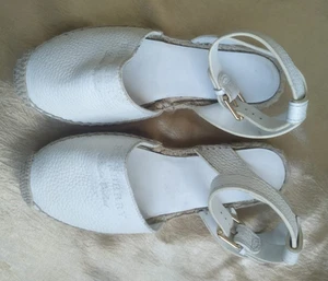 Burberry White Calfskin Leather espadrilles Slip-On Flats EU 36 - Picture 1 of 12