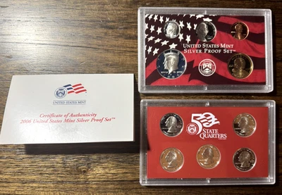 2006 SILVER PROOF SET  10 COINS w/ COA - Image 1 of 4