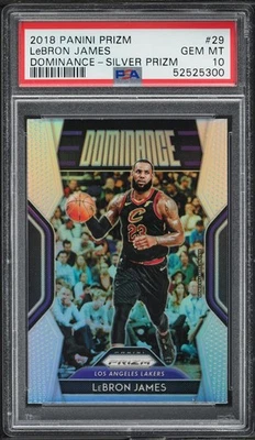 2018 Panini Prizm Dominance Silver LeBron James #29 PSA 10 GEM MINT - Image 1 of 2