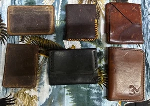 6 Men’s minimalist Leather Wallet Lot Hanks belts, Horween ranch - Picture 1 of 3