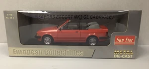 SUNSTAR 1:18, 1984 Ford Escort MK3 GL Cabriolet, Diecast Modell in OVP - Bild 1 von 14