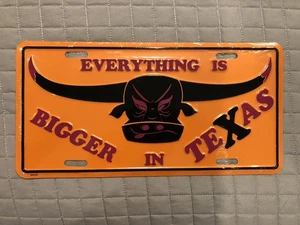 Vintage "Alles ist größer in Texas" Rinderzüchter Nummernschild - Neu aus altem Lagerbestand - Bild 1 von 2