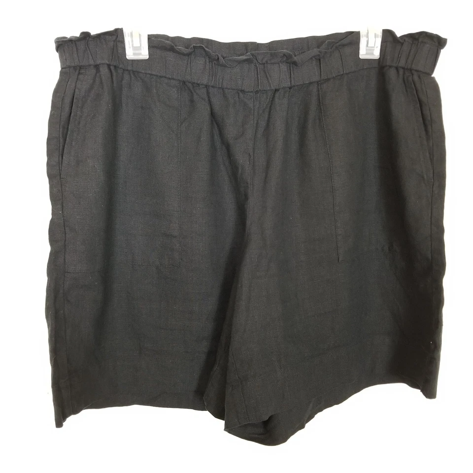 Bermudas de verano negras para mujer J.Jill de lino talla 2X Foto 1 de 4