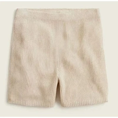 Новый J экипажа бежевый слоновой кости ребристый хлопок кашемир повседневный комфорт тянуть на шорты sz S - Изображение 1 из 4