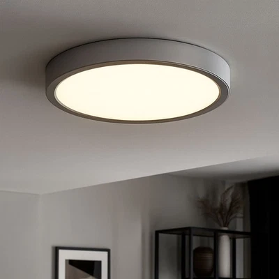 Plafoniera Lampada da Soggiorno Piatto LED Corridoio Argento D 28,5 CM - Immagine 1 di 4