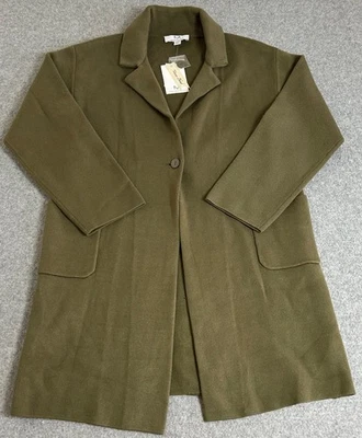 Blazer Suéter Magaschoni Para Mujer Talla XL Roble Musgo Bolsillos Delanteros Abiertos Tejido Foto 1 de 4