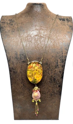 可爱 Michal Negrin 项链带彩色金属吊坠 #623# — 第 1/4 张图片