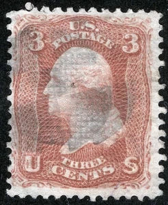US Sc 88 Rose 3¢ “E“ Grill 1868 Light Strike Quartered Cork Cancel - Picture 1 of 1