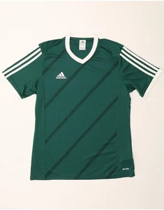 ADIDAS Mens Climalite T-Shirt Top Large Green Striped Polyester DN36 - Picture 1 of 3