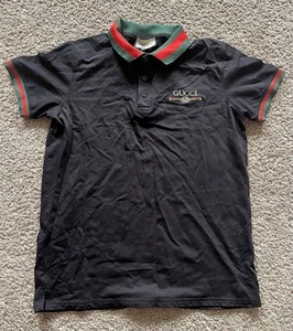 Gucci Poloshirt Herren Medium Schwarz Logo Webkragen - Bild 1 von 6