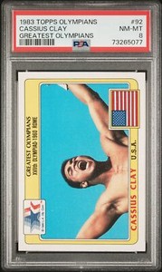 PSA 8 NM-MT Cassius Clay 1983 Topps Olympians #92 Card Greatest Olympians