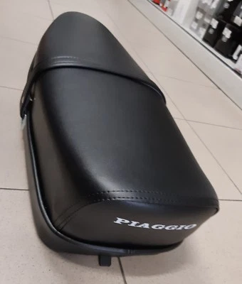 SELLA VESPA 125 ET3 BIPOSTO PELLE NERO TIPO ORIGINALE PIAGGIO - Immagine 1 di 4