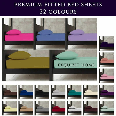 Fitted Bed Sheet Percale T180 Thread Count Single Double King 4FT OR Pillowcases