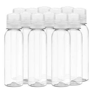 4 oz Clear PET Cosmo Plastic Bottle with Clear Twist Top Cap (12 pack) - Picture 1 of 6