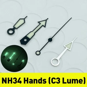 Customized 24 Hours NH34A GMT Watch Hands with Super C3 Lume Matte Black Silver - Picture 1 of 13