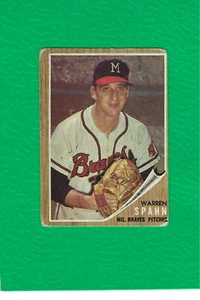 1962 Topps #100 Warren Spahn VG Braves - Picture 1 of 1