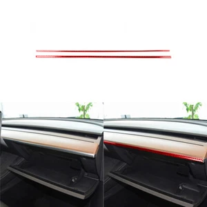 Carbon Fiber Interior Co-pilot Dashboard Lower Strip Trim For Tesla Model 3/Y - Bild 1 von 12