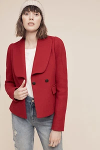 NWT Anthropologie Fleet Jacket, by Cartonnier - Red, size 12 - Picture 1 of 3
