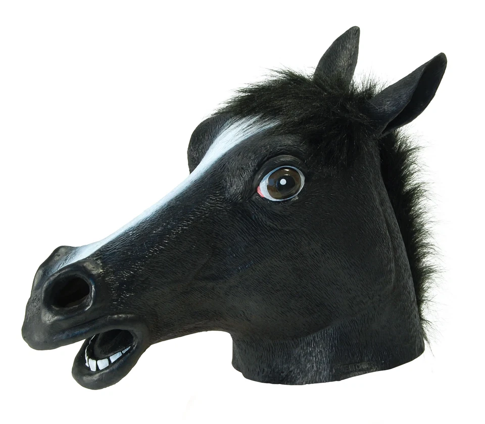 Horse Racing Fancy Dress Latex Mask Adults Fun Race Races Stag Prop Animal - Image 1 of 1
