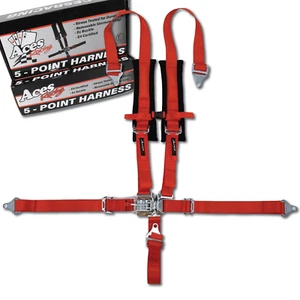 SINGLE Red 5-Point Harnesses with 2 Inch Padding-UTVs - Picture 1 of 3