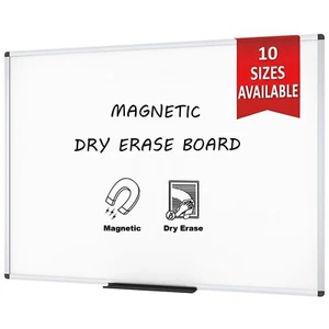 VIZ-PRO Magnetic Dry Erase Board Whiteboard 5' X 3' Silver Aluminium Frame - Picture 1 of 6