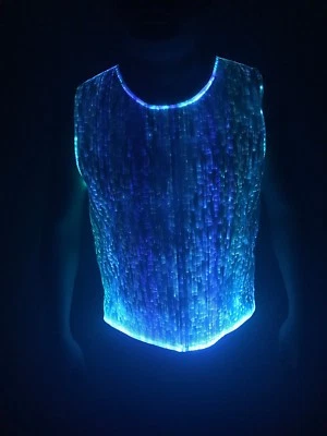 Camiseta sin mangas de fiesta de fibra óptica para hombre Disfraces LED Camisas iluminadas Ropa luminosa Foto 1 de 4