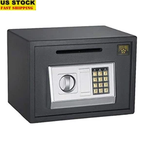 Heavy Duty Depository Safe Cash Drop Box Electronic Lock Security Safe W/ Key US - Picture 1 of 6