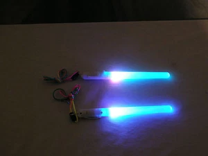 Pair LED Multi Colored 7 mode Poi Sticks Wand Lightstick + Diffraction glasses! - Picture 1 of 11