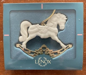 Lenox Ornament Rocking Horse Gold Ivory Christmas Holiday Vintage Box 1994 - Picture 1 of 5