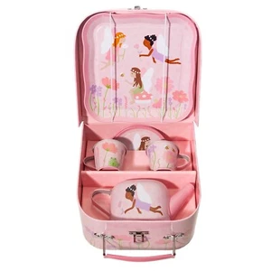 Sass &Belle Fairy Picnic Tea Set & Carry Case Pink Children Girls Kids Role Play - Picture 1 of 3