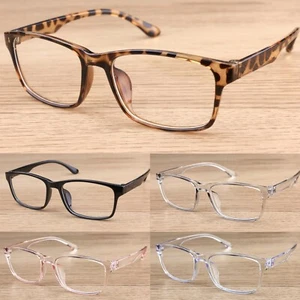 Classic Square Clear Lens Glasses Women's Mens Fashion Vintage - Picture 1 of 5
