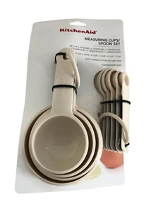 Nuevo KitchenAid Crema de Almendras Juego de 9 Tazas Medidoras Cucharas HACA - Imagen 1 de 3